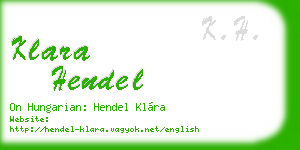 klara hendel business card
